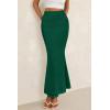 imagePRETTYGARDEN Women Bodycon Mermaid Skirt 2025 Spring Summer Casual Fitted Mesh High Waisted Ruched Maxi Long Going Out OutfitDark Green