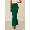 imagePRETTYGARDEN Women Bodycon Mermaid Skirt 2025 Spring Summer Casual Fitted Mesh High Waisted Ruched Maxi Long Going Out OutfitDark Green