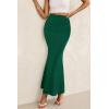 imagePRETTYGARDEN Women Bodycon Mermaid Skirt 2025 Spring Summer Casual Fitted Mesh High Waisted Ruched Maxi Long Going Out OutfitDark Green
