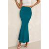 imagePRETTYGARDEN Women Bodycon Mermaid Skirt 2025 Spring Summer Casual Fitted Mesh High Waisted Ruched Maxi Long Going Out OutfitLake Blue