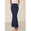 imagePRETTYGARDEN Women Bodycon Mermaid Skirt 2025 Spring Summer Casual Fitted Mesh High Waisted Ruched Maxi Long Going Out OutfitNavy