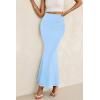 imagePRETTYGARDEN Women Bodycon Mermaid Skirt 2025 Spring Summer Casual Fitted Mesh High Waisted Ruched Maxi Long Going Out OutfitSky Blue