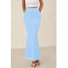 imagePRETTYGARDEN Women Bodycon Mermaid Skirt 2025 Spring Summer Casual Fitted Mesh High Waisted Ruched Maxi Long Going Out OutfitSky Blue