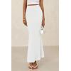 imagePRETTYGARDEN Women Bodycon Mermaid Skirt 2025 Spring Summer Casual Fitted Mesh High Waisted Ruched Maxi Long Going Out OutfitWhite