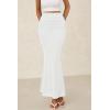 imagePRETTYGARDEN Women Bodycon Mermaid Skirt 2025 Spring Summer Casual Fitted Mesh High Waisted Ruched Maxi Long Going Out OutfitWhite