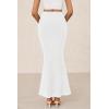 imagePRETTYGARDEN Women Bodycon Mermaid Skirt 2025 Spring Summer Casual Fitted Mesh High Waisted Ruched Maxi Long Going Out OutfitWhite