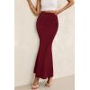 imagePRETTYGARDEN Women Bodycon Mermaid Skirt 2025 Spring Summer Casual Fitted Mesh High Waisted Ruched Maxi Long Going Out OutfitWine Red