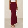 imagePRETTYGARDEN Women Bodycon Mermaid Skirt 2025 Spring Summer Casual Fitted Mesh High Waisted Ruched Maxi Long Going Out OutfitWine Red