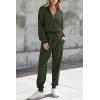 imagePRETTYGARDEN Womens 2 Piece Sweater Set Pullover Zip Up Sweatshirt Jogger Sweatpants Tracksuit Casual OutfitArmy Green