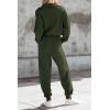 imagePRETTYGARDEN Womens 2 Piece Sweater Set Pullover Zip Up Sweatshirt Jogger Sweatpants Tracksuit Casual OutfitArmy Green