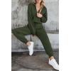 imagePRETTYGARDEN Womens 2 Piece Sweater Set Pullover Zip Up Sweatshirt Jogger Sweatpants Tracksuit Casual OutfitArmy Green