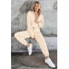 imagePRETTYGARDEN Womens 2 Piece Sweater Set Pullover Zip Up Sweatshirt Jogger Sweatpants Tracksuit Casual OutfitBeige