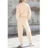 imagePRETTYGARDEN Womens 2 Piece Sweater Set Pullover Zip Up Sweatshirt Jogger Sweatpants Tracksuit Casual OutfitBeige