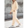 imagePRETTYGARDEN Womens 2 Piece Sweater Set Pullover Zip Up Sweatshirt Jogger Sweatpants Tracksuit Casual OutfitBeige