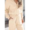 imagePRETTYGARDEN Womens 2 Piece Sweater Set Pullover Zip Up Sweatshirt Jogger Sweatpants Tracksuit Casual OutfitBeige