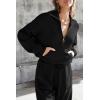 imagePRETTYGARDEN Womens 2 Piece Sweater Set Pullover Zip Up Sweatshirt Jogger Sweatpants Tracksuit Casual OutfitBlack