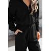 imagePRETTYGARDEN Womens 2 Piece Sweater Set Pullover Zip Up Sweatshirt Jogger Sweatpants Tracksuit Casual OutfitBlack
