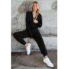 imagePRETTYGARDEN Womens 2 Piece Sweater Set Pullover Zip Up Sweatshirt Jogger Sweatpants Tracksuit Casual OutfitBlack