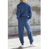 imagePRETTYGARDEN Womens 2 Piece Sweater Set Pullover Zip Up Sweatshirt Jogger Sweatpants Tracksuit Casual OutfitBlue