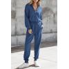 imagePRETTYGARDEN Womens 2 Piece Sweater Set Pullover Zip Up Sweatshirt Jogger Sweatpants Tracksuit Casual OutfitBlue