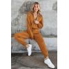 imagePRETTYGARDEN Womens 2 Piece Sweater Set Pullover Zip Up Sweatshirt Jogger Sweatpants Tracksuit Casual OutfitCaramel