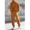 imagePRETTYGARDEN Womens 2 Piece Sweater Set Pullover Zip Up Sweatshirt Jogger Sweatpants Tracksuit Casual OutfitCaramel