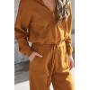 imagePRETTYGARDEN Womens 2 Piece Sweater Set Pullover Zip Up Sweatshirt Jogger Sweatpants Tracksuit Casual OutfitCaramel