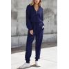 imagePRETTYGARDEN Womens 2 Piece Sweater Set Pullover Zip Up Sweatshirt Jogger Sweatpants Tracksuit Casual OutfitDark Blue