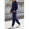 imagePRETTYGARDEN Womens 2 Piece Sweater Set Pullover Zip Up Sweatshirt Jogger Sweatpants Tracksuit Casual OutfitDark Blue