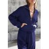 imagePRETTYGARDEN Womens 2 Piece Sweater Set Pullover Zip Up Sweatshirt Jogger Sweatpants Tracksuit Casual OutfitDark Blue