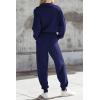 imagePRETTYGARDEN Womens 2 Piece Sweater Set Pullover Zip Up Sweatshirt Jogger Sweatpants Tracksuit Casual OutfitDark Blue