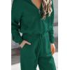imagePRETTYGARDEN Womens 2 Piece Sweater Set Pullover Zip Up Sweatshirt Jogger Sweatpants Tracksuit Casual OutfitDark Green