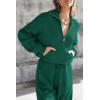 imagePRETTYGARDEN Womens 2 Piece Sweater Set Pullover Zip Up Sweatshirt Jogger Sweatpants Tracksuit Casual OutfitDark Green