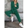 imagePRETTYGARDEN Womens 2 Piece Sweater Set Pullover Zip Up Sweatshirt Jogger Sweatpants Tracksuit Casual OutfitDark Green