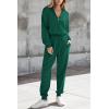 imagePRETTYGARDEN Womens 2 Piece Sweater Set Pullover Zip Up Sweatshirt Jogger Sweatpants Tracksuit Casual OutfitDark Green
