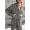 imagePRETTYGARDEN Womens 2 Piece Sweater Set Pullover Zip Up Sweatshirt Jogger Sweatpants Tracksuit Casual OutfitDark Grey