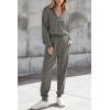 imagePRETTYGARDEN Womens 2 Piece Sweater Set Pullover Zip Up Sweatshirt Jogger Sweatpants Tracksuit Casual OutfitDark Grey