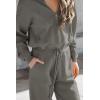 imagePRETTYGARDEN Womens 2 Piece Sweater Set Pullover Zip Up Sweatshirt Jogger Sweatpants Tracksuit Casual OutfitDark Grey