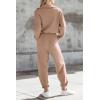 imagePRETTYGARDEN Womens 2 Piece Sweater Set Pullover Zip Up Sweatshirt Jogger Sweatpants Tracksuit Casual OutfitKhaki