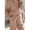imagePRETTYGARDEN Womens 2 Piece Sweater Set Pullover Zip Up Sweatshirt Jogger Sweatpants Tracksuit Casual OutfitKhaki