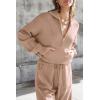 imagePRETTYGARDEN Womens 2 Piece Sweater Set Pullover Zip Up Sweatshirt Jogger Sweatpants Tracksuit Casual OutfitKhaki