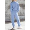 imagePRETTYGARDEN Womens 2 Piece Sweater Set Pullover Zip Up Sweatshirt Jogger Sweatpants Tracksuit Casual OutfitLight Blue