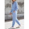 imagePRETTYGARDEN Womens 2 Piece Sweater Set Pullover Zip Up Sweatshirt Jogger Sweatpants Tracksuit Casual OutfitLight Blue