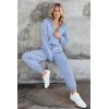 imagePRETTYGARDEN Womens 2 Piece Sweater Set Pullover Zip Up Sweatshirt Jogger Sweatpants Tracksuit Casual OutfitLight Blue