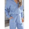 imagePRETTYGARDEN Womens 2 Piece Sweater Set Pullover Zip Up Sweatshirt Jogger Sweatpants Tracksuit Casual OutfitLight Blue