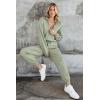 imagePRETTYGARDEN Womens 2 Piece Sweater Set Pullover Zip Up Sweatshirt Jogger Sweatpants Tracksuit Casual OutfitLight Green