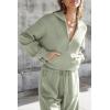 imagePRETTYGARDEN Womens 2 Piece Sweater Set Pullover Zip Up Sweatshirt Jogger Sweatpants Tracksuit Casual OutfitLight Green