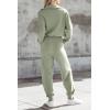 imagePRETTYGARDEN Womens 2 Piece Sweater Set Pullover Zip Up Sweatshirt Jogger Sweatpants Tracksuit Casual OutfitLight Green