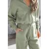 imagePRETTYGARDEN Womens 2 Piece Sweater Set Pullover Zip Up Sweatshirt Jogger Sweatpants Tracksuit Casual OutfitLight Green