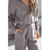 imagePRETTYGARDEN Womens 2 Piece Sweater Set Pullover Zip Up Sweatshirt Jogger Sweatpants Tracksuit Casual OutfitLight Grey